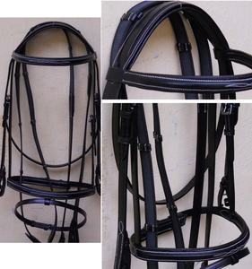 Horse Equestrian Horse Leather Bridle With Antislip Rein Eycatching Fancy White <b>Stitching</b> Equestrian <b>Products</b> - Product Image 2