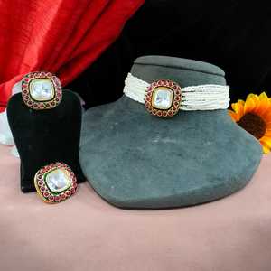 Gargantilla de moissanita de piedra Kundan radiante Premium para mujer, collares de moda tradicionales indios, Gargantilla asequible de alta calidad - Product Image 2