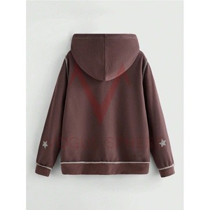 Haute Qualité Professionnel Surdimensionné Fermeture Éclair À Capuche Logo Personnalisé Impression Street Wear Strass pour Hommes Hiver Nouveau Design - Product Image 3