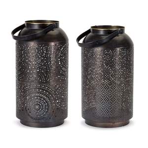 Lot de 3 bougeoirs votifs en fer de style moderne découpés au laser à la main, couleur noire, décoration d'intérieur de haute qualité - Product Image 3