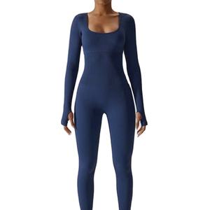 Mono Deportivo de Manga Larga con Logo Personalizado, Mono de Yoga de Alta Intensidad para Mujer - Product Image 1