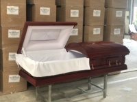 Precio barato MDF Satén desnudo Forro Ataúd Paquete MDF Ataúd y ataúd para adultos Madera contrachapada Tablero Ataúd de fibra de madera MDF Casket2025