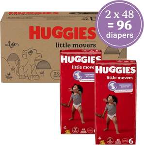 Pañales Huggies Talla 6, Pañales para Bebés Little Movers, Talla 6 (más de 35 lbs), 96 Unidades (2 Paquetes de 48) - Product Image 2
