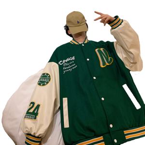 Chaqueta Varsity Personalizada de Alta Calidad para Hombre, Estilo Hip Hop, Cuello Alto, Logotipo Personalizado en la Parte Delantera, Otoño-Invierno 2025 - Product Image 1