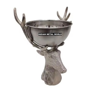 Cuenco de chocolate de ciervo de diseño moderno Cuenco de metal pulido de plata de la más alta calidad para fiestas de boda Cuenco de catering al precio más bajo - Product Image 1