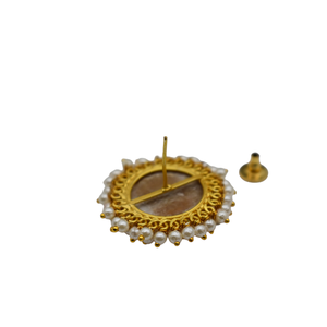 Pendientes de aro con piedra de peso ligero para niñas y mujeres, aretes con acabado mate y chapado en oro, hechos a mano, novedad - Product Image 6