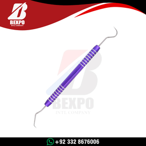 Kit d'examen dentaire 3 pièces en acier anodisé violet de haute qualité – Pince, miroir et explorateur pour l'hygiène de base - Product Image 2