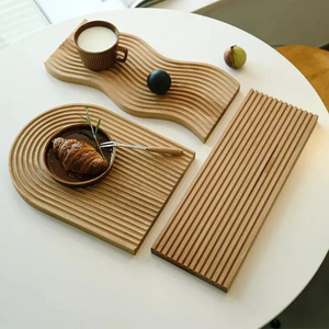 Bandeja de servicio de madera de diseño moderno personalizada, juego de tazas y cuencos de té para bodas y otras ocasiones - Product Image 1