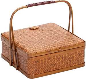 Cesta de picnic ecológica de ratán natural, redonda, de mimbre, para camping, nuevo diseño, fabricada por VgreenArt de Vietnam. - Product Image 1