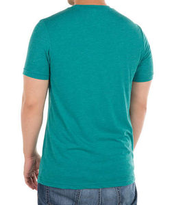 Vente en gros t-shirt ODM pour hommes en trois mélanges 50% polyester 25% coton 25% rayonne couleur chinée logo personnalisé sérigraphie 100% toile - Product Image 4