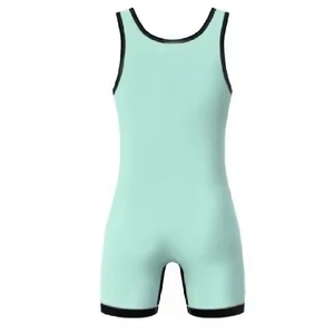 Combinaisons de lutte personnalisables de haute qualité 2025-26, couleur unie, polyester et élasthanne, sans bretelles, fermeture à pression, respirantes, sur mesure - Product Image 4