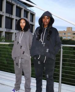 Sweat-shirts et pantalons pour hommes vintage de haute qualité 100% coton délavé à l'acide, brodés, imprimés thermiques d'automne - Product Image 4