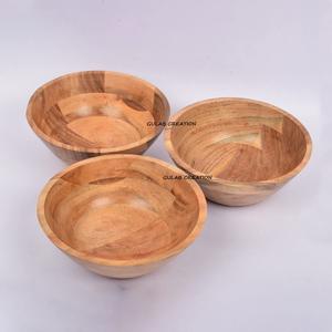 Tazón de fruta de madera de acacia grande hecho a mano, tazón de servicio de madera Natural de lujo para cocina, mesa de comedor, decoración del hogar - Product Image 5