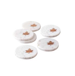 Sous-verres en pierre à prix d'usine directs uniques avec sous-verres en marbre conçus en forme de feuille ronde de qualité supérieure à vendre - Product Image 2