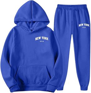 2 Piece <b>Sweatpants</b> and Hoodie <b>Set</b> Tracksuits for Men Vintage High Quality Men Tracksuit - Product Image 2