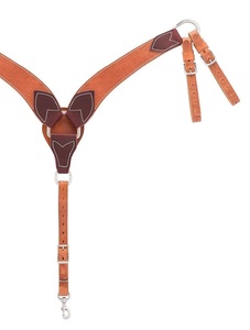 Collier de selle western pour chevaux Trail Pleasure Tooled Black Barrel Roping Plastron en cuir noir avec design usiné - Product Image 3