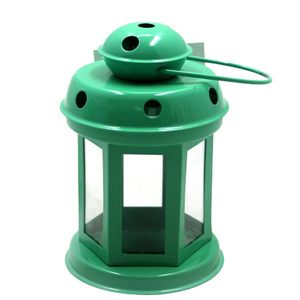 Bougeoir de revêtement de poudre orange de lanterne décorative à la maison en métal et en verre pour la décoration de maison et de table adaptée aux besoins du client - Product Image 6