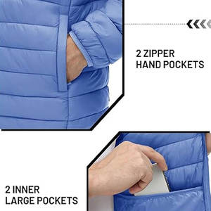 Chaqueta de Invierno Acolchada para Hombre, Directo de Fábrica, Ligera, con Tela Resistente al Agua y al Viento, Diseño Práctico con 4 Bolsillos - Product Image 4