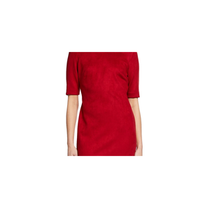 Abito midi a tubino in camoscio rosso comodo da donna Anne Klein, taglia 6 - Silhouette a tubino - Product Image 2