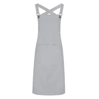 Tablier de barista à bretelles croisées avec taille ajustable, accessoire de merchandising élégant en textile pour tenue de travail
