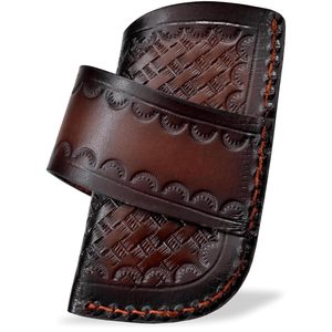 Funda de Cuero Genuino Hecha a Mano para Cuchillo de Caza, de Acero al Carbono, para Llevar en el Cinturón, Impermeable, Duradera, B2B, OEM, Venta al por Mayor, 3 Años - Product Image 1