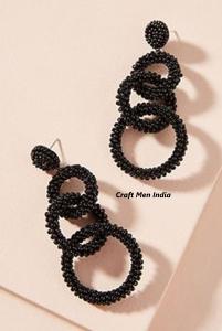 Pendientes de tuerca hechos a mano con cuentas de semillas Vintage para mujer, pendientes de moda personalizados con perlas llamativas coloridas - Product Image 2