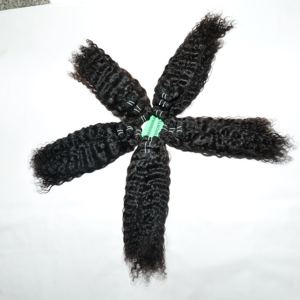 Vendeur de paquets bouclés de couleur noire crépue indienne crue naturelle 100% Extensions de cheveux humains vierges à cuticule alignée - Product Image 5