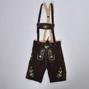 Pantalones cortos de cuero Lederhosen de Oktoberfest alemán tradicional para hombre de alta calidad - Product Image 2