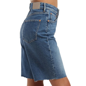Shorts en jean pour femmes, coupe slim, style décontracté, uni, teinture unie, séchage rapide et extensible - Product Image 3