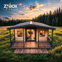 ZYBOX Breezy 20ft 40ft Villa Modulaire de Luxe Préfabriquée en EPS avec Mur en Verre Panoramique Maison Conteneur Extensible OEM ODM