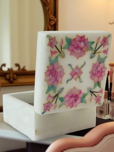 Joyero de mármol cuadrado moderno hecho a mano de primera calidad del fabricante indio, accesorios de almacenamiento de piedra de lujo competitivos - Product Image 3