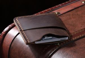 Tarjetero de Cuero Delgado, Cartera Grabada Minimalista, Bolsillo Frontal, Bloqueo RFID, Cierre de Clip, para Tarjetas de Crédito, para Hombre, LCR-0022B - Product Image 2