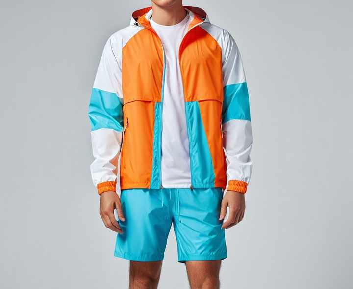 Sexy Sporty Windbreaker Color-block Long Sleeve Jacket And Short Skirt Set For Women SAJ-0008