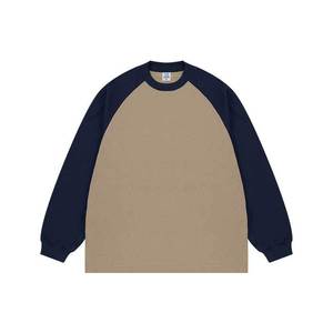 Roof Gallery Color Block Raglan Long Sleeve T Shirt 265G Cotton Jersey Plus Size Men's Streetwear Breathable O-Neck - Product Image 1