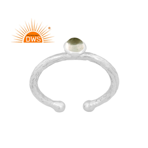 แหวนพลอยอเมทิสต์สีเขียวธรรมชาติปรับได้แหวนเงินแท้ปรับได้ตามต้องการ - Product Image 1