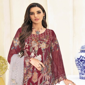 ชุดแต่งงาน3ชิ้นสำหรับผู้หญิง ramsha nayab ชุดชีฟองมีแบรนด์ดั้งเดิมของปากีสถาน - Product Image 6