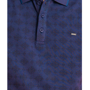Elegante patrón azul sólido para hombre para Polo cómodo 100% algodón tejido de punto manga corta ajuste perfecto y transpirable - Product Image 3