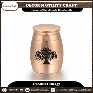 Urna de cremación de aluminio hecha a mano de estilo europeo para cenizas de mascotas, jarrón de cremación de Metal decorativo para conmemorar a los seres queridos - Product Image 2