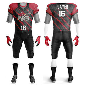 Uniforme de fútbol americano de manga corta multicolor personalizado con diseño de nombre de equipo sublimado a precio de fábrica de talla grande - Product Image 4