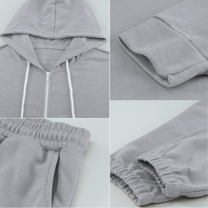 2025 nuevo estilo chándales de mujer precio al por mayor sólido 2 piezas con capucha pantalón entrenamiento chándal venta al por mayor chándal de invierno - Product Image 4