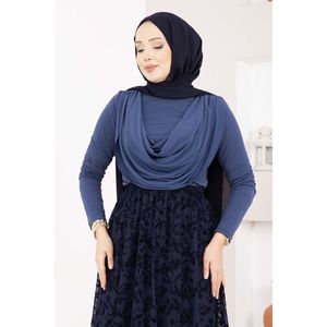 เสื้อถักผู้หญิงอินดิโก แซนดี้ บอดี้ พร้อมดีเทลผ้าจับเดรป - Product Image 1