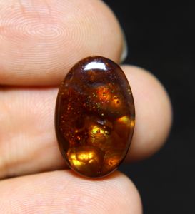 Cabujón de ágata de fuego mexicano de 13,00 quilates, piedra preciosa suelta, cabujón de ágata de fuego mexicano Natural, forma ovalada, 19X12X5MM, fabricación de joyas - Product Image 2