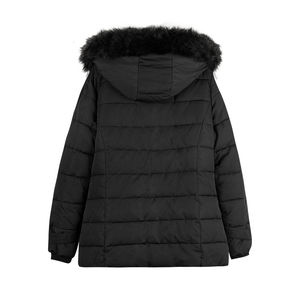 Achetez la nouvelle parka pour femme avec capuche à fourrure, veste d'hiver à fermeture éclair, parka en duvet pour femme - Product Image 5