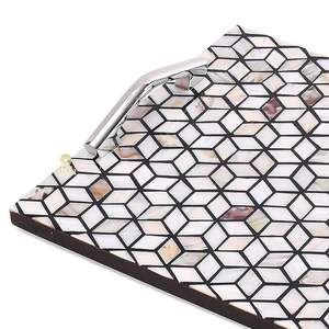 Meilleure qualité fait à la main vadrouille os incrustation résine acrylique 12x9 pouces ovale lave-vaisselle Deluxe plateau de service décoratif de service - Product Image 2