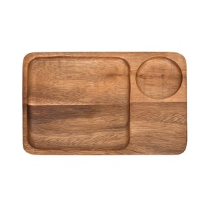 Plato clásico de postre de madera irrompible, bandeja ecológica de fácil limpieza para servir, plato de carne de madera maciza con diseño ovalado irregular - Product Image 5