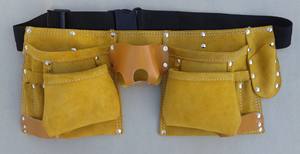 Tablier professionnel en cuir à double poche CRUIZE modèle CE-1253 pour outils à main - Product Image 4