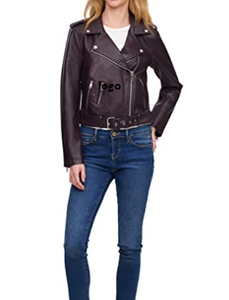 Veste de moto avec fermeture éclair 100% Polyester, en cuir pour femmes, produit de haute qualité, tailles Standard et Plus, vente en gros - Product Image 6