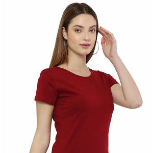 เสื้อยืดผ้าฝ้ายคุณภาพสูงสำหรับเด็กผู้หญิงคอกลมสั่งทำโลโก้100% สำหรับผู้หญิง - Product Image 3