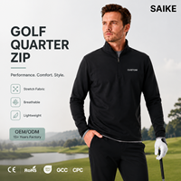 Golf shirt op maat OEM ODM Golfkleding Lichtgewicht Zwarte Kwartrits Pullover Mock Neck Lange Mouw Performance Golftrui Heren