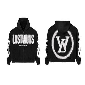 เสื้อฮู้ดฤดูหนาวบุด้วยผ้าไหมพิมพ์ลายวัสดุโพลีเอสเตอร์/ ผ้าฝ้ายเทคนิคย้อมสีล้วนดีไซน์ปกเสื้อมีฮู้ด - Product Image 6